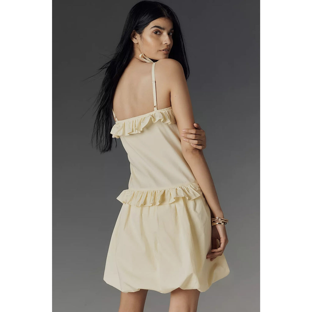 ANTHROPOLOGIE Emma Mulholland on Holiday Ruffle Bubble Mini Dress SMALL Anthropologie