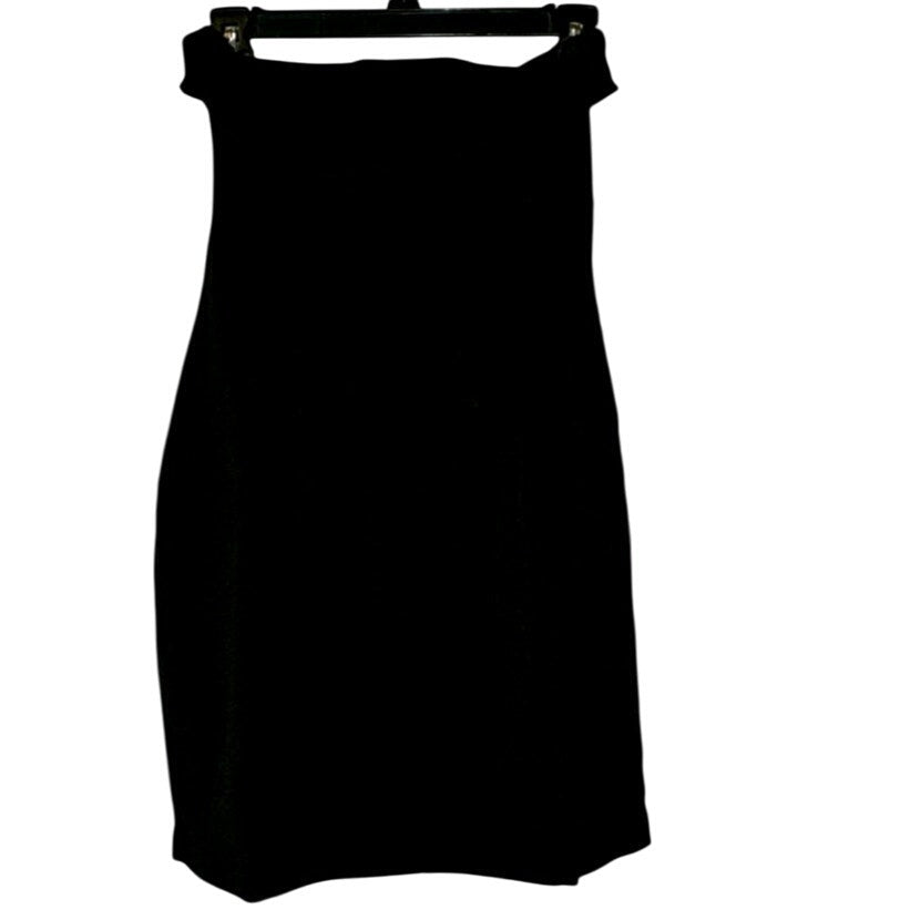 New By Anthropologie Strapless Structured Mini Dress $178 SIZE 10 Black LBD