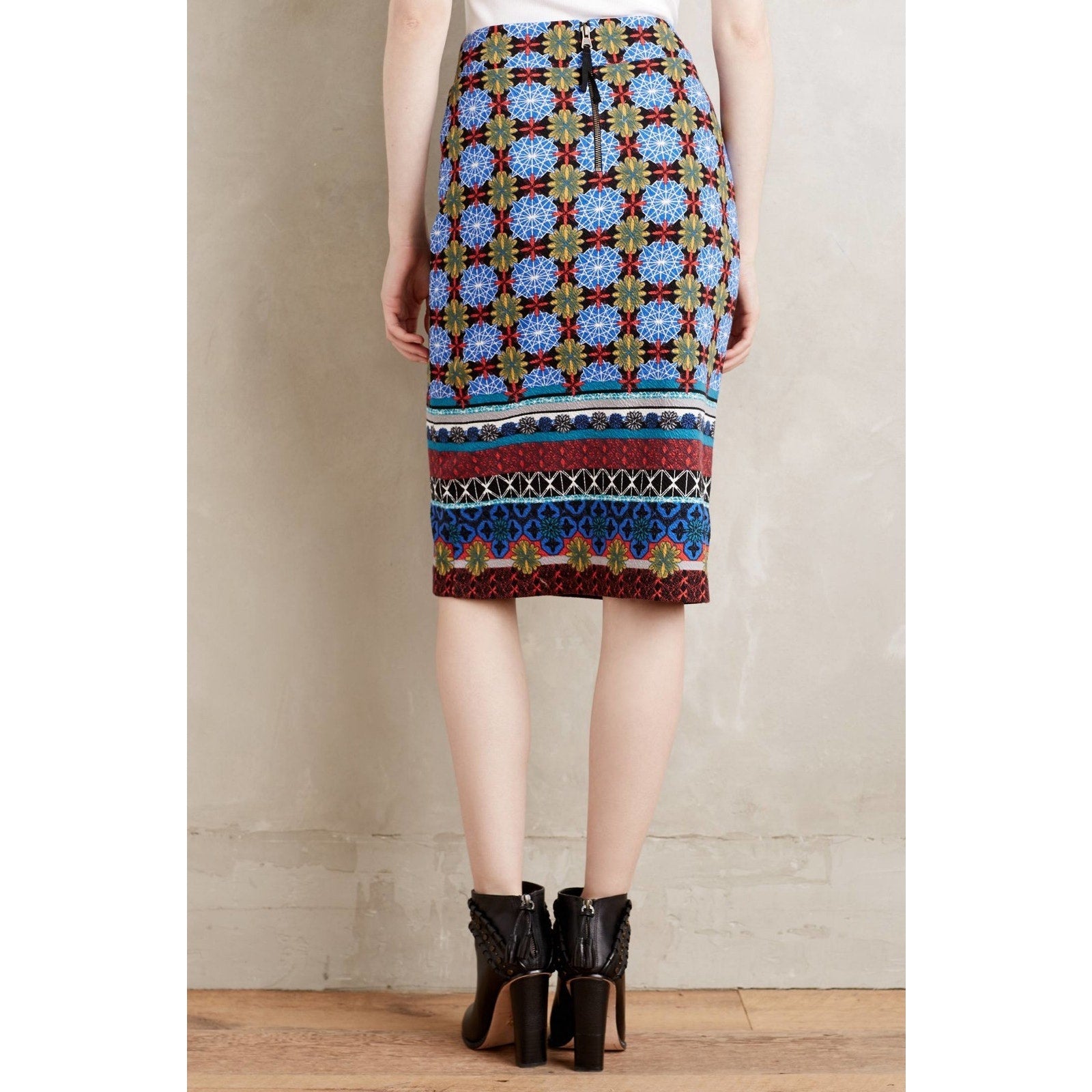 NEW Anthropologie by Maeve Women's Black Tearoom Pencil Skirt Size Small