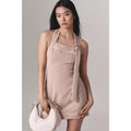Anthropologie Significant Other Abrielle Halter Mini Dress SIZE 6 Sand Anthropologie