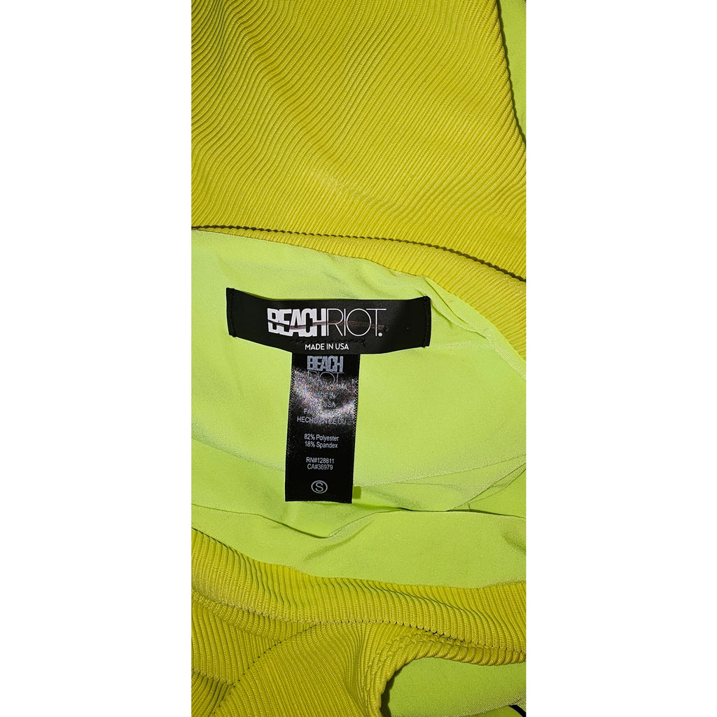 FREE PEOPLE x Beach Riot Celine Ribbed One-Piece SMALL Lime Punch Free People