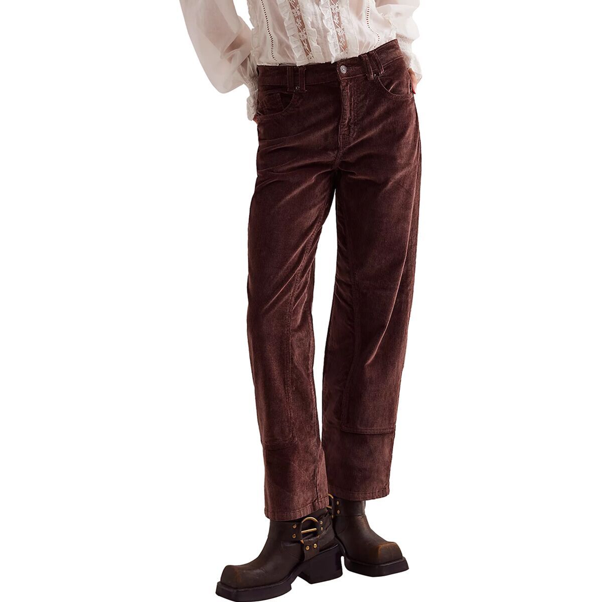 New FREE PEOPLE We The Free Risk Taker Cord Straight Jeans $128 SIZE 29 Brown
