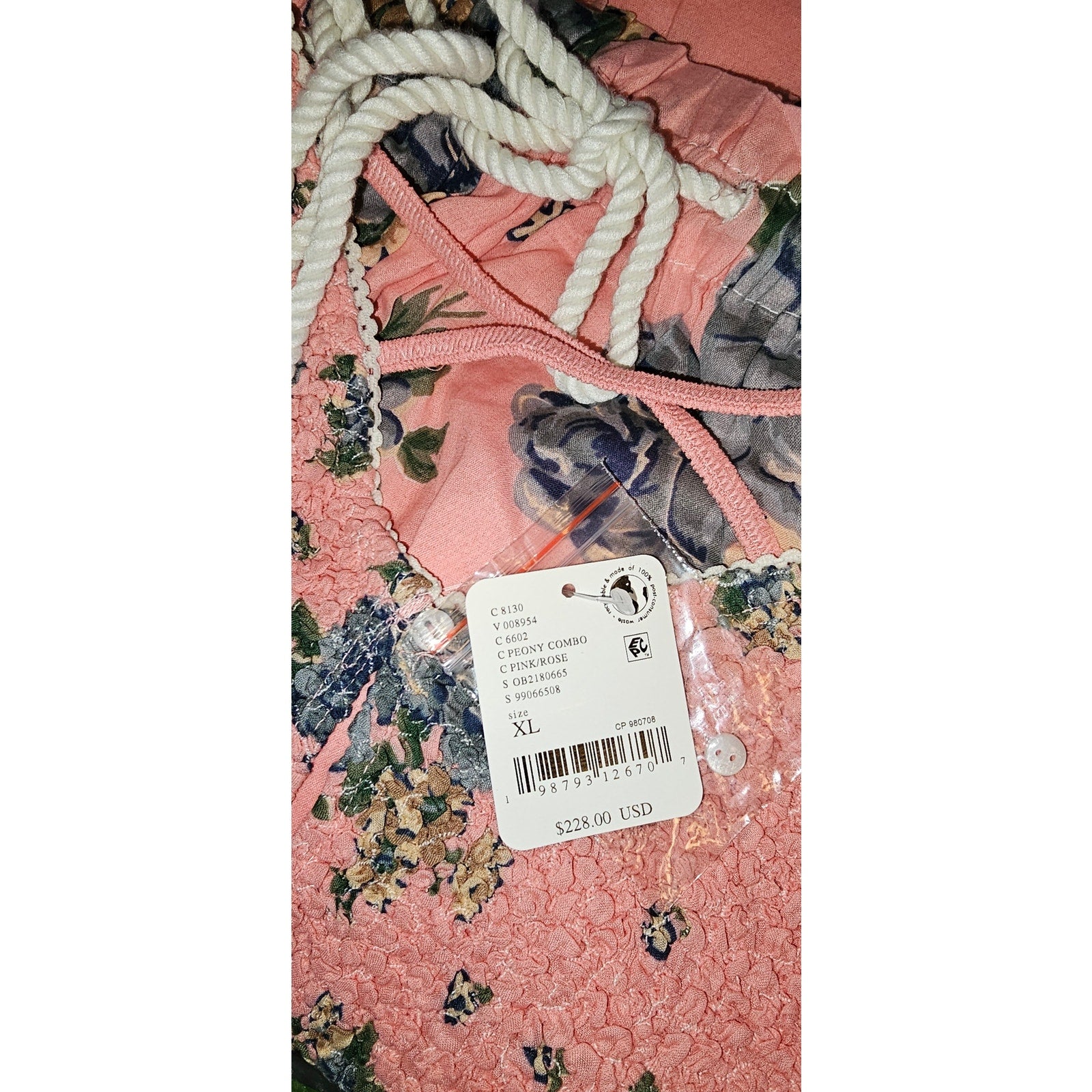 Free People Seaside Rose Bodysuit & Skirt Set X-Large Pink Floral Boho Free People