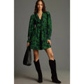 Anthropologie Pilcro Long-Sleeve V-Neck Corduroy Babydoll Mini Dress XXS 00