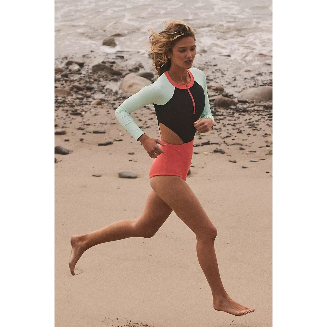FREE PEOPLE Beach Riot Bethany Spring Surf Suit SMALL Long Sleeve Zip Free People