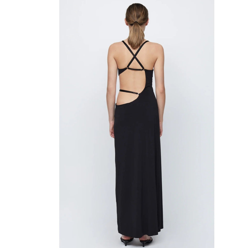 New FREE PEOPLE Bec + Bridge Zadie Wrap Maxi Dress $330 US SIZE 10 Black Cutout