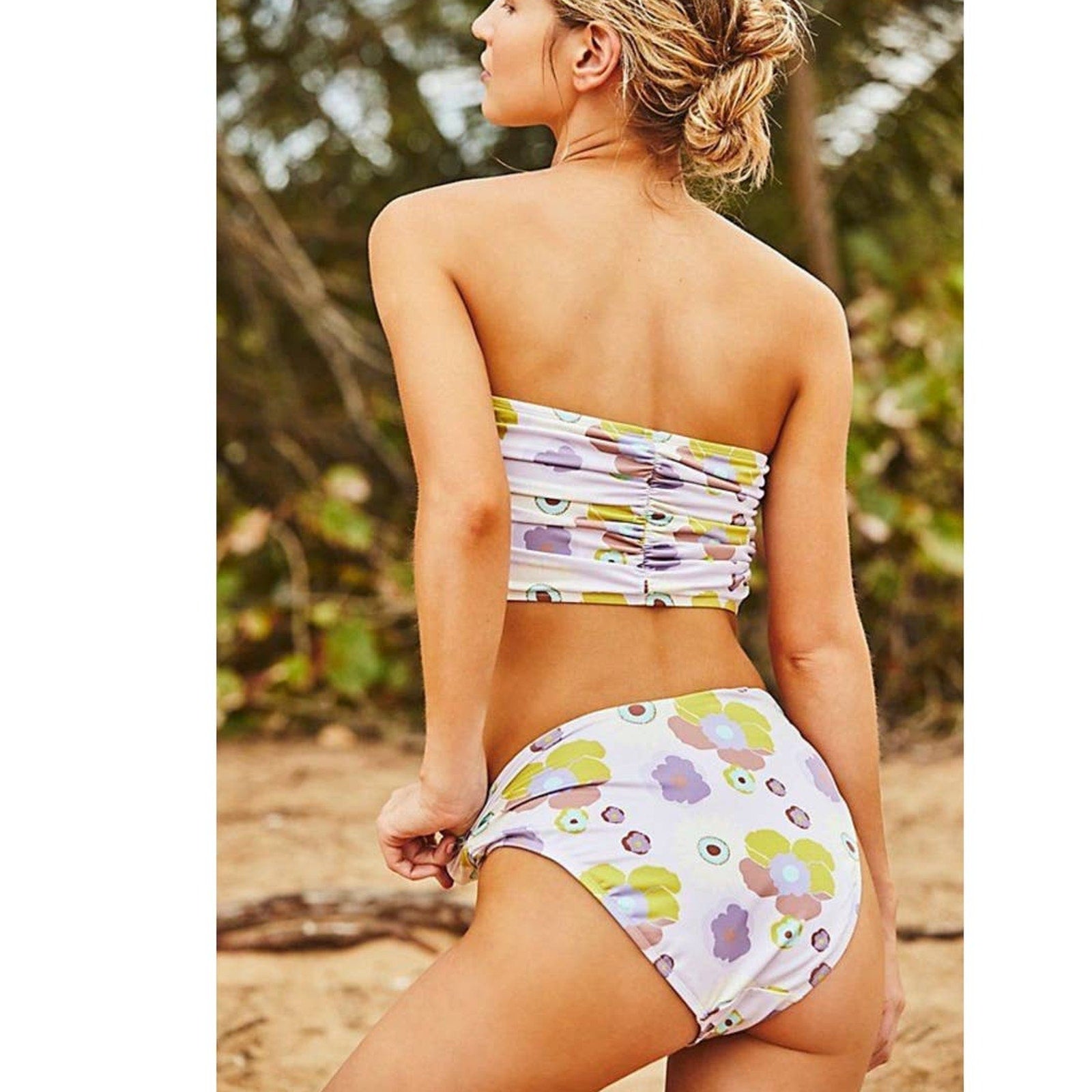 New Free People x Beth Richards Delrey Floral Bikini Top + Bottoms $240 LARGE