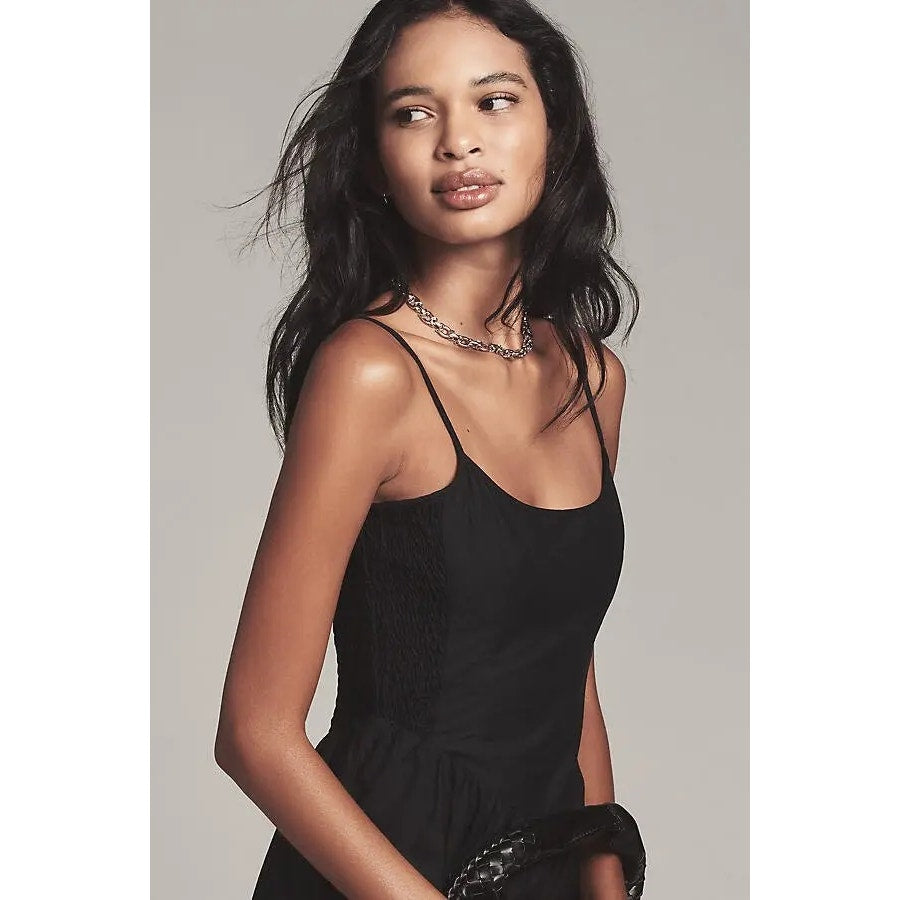 Anthropologie Maeve Sleeveless Square-Neck Drop-Waist Midi Dress 1X Anthropologie