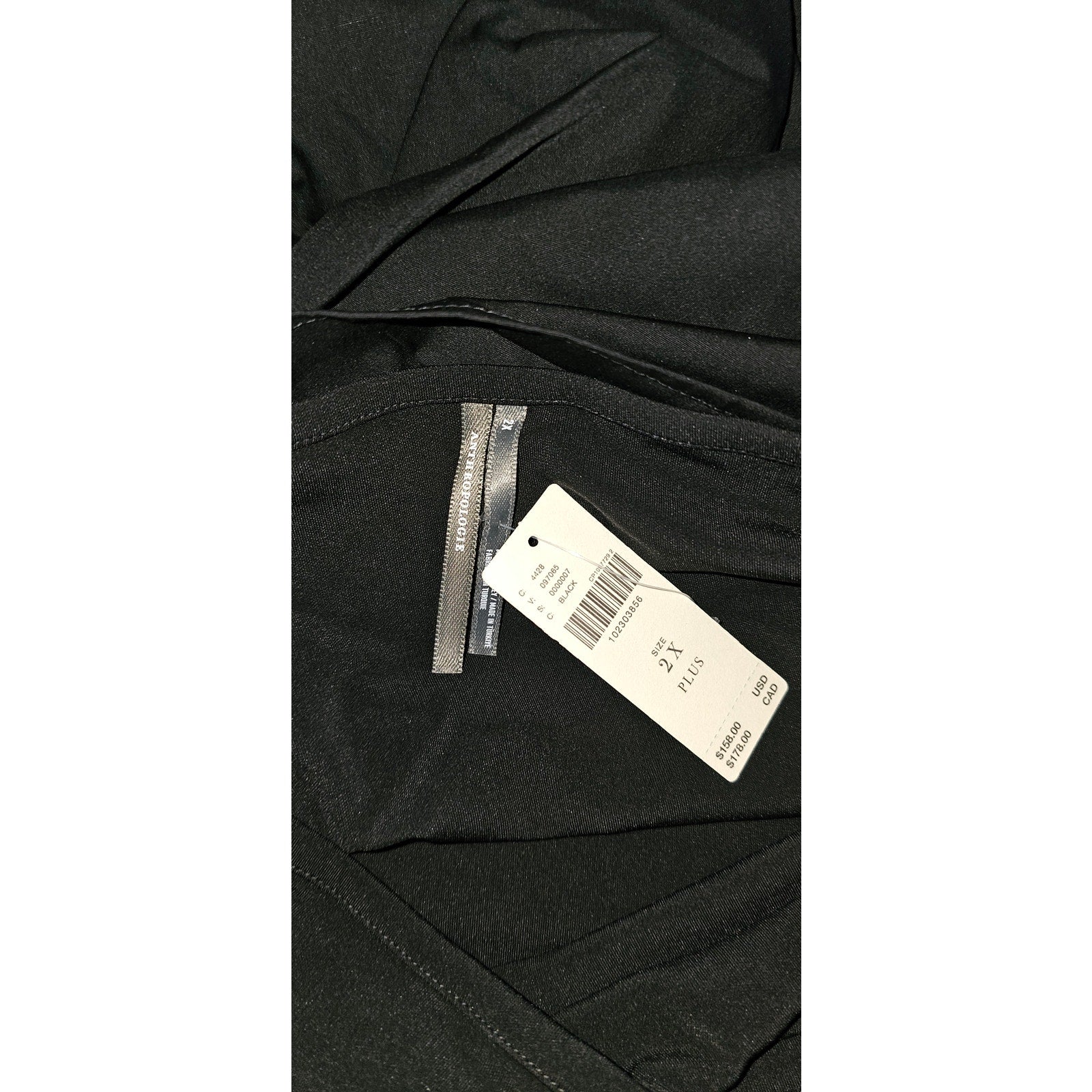 Anthropologie Square-Neck Twofer Midi Dress PLUS 2X Black Anthropologie