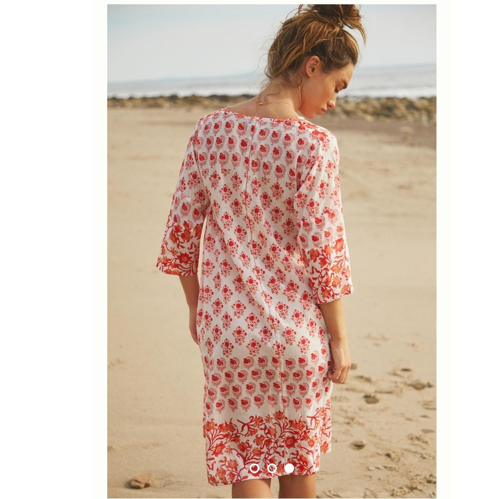 New Anthropologie Ro's Garden Bhopali Dress $220  X-SMALL Red Floral Motif