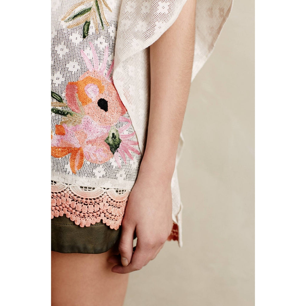 NEW Anthropologie $98 Augustine Stitched Poncho by Akemi + Kin Size Small Floral