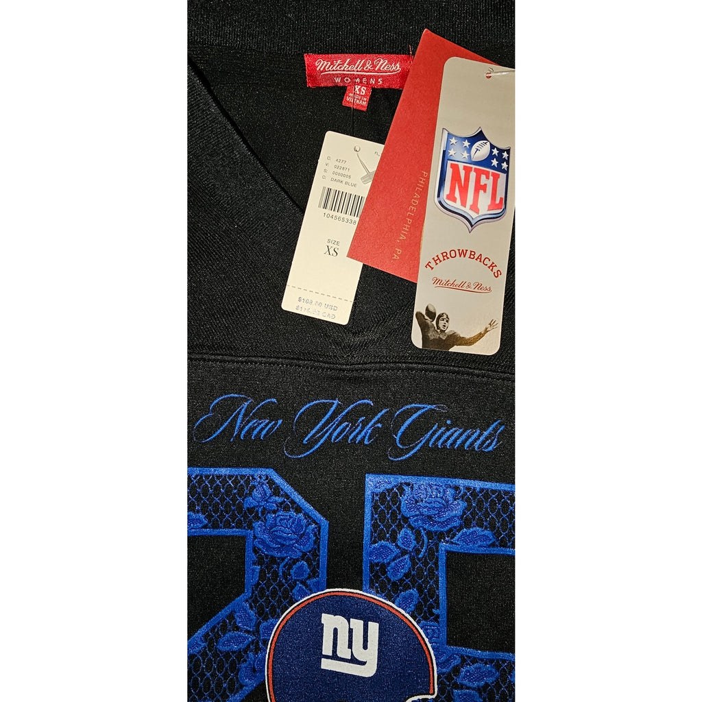 Anthropologie Mitchell & Ness NFL Cropped Jersey XS Blue NY GIANTS Anthropologie