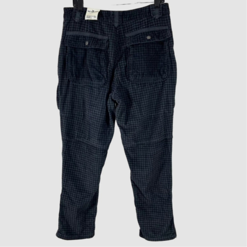 New Free People WTF London Calling Slouchy Cord Pants $198 SIZE 25 Gray Gingham