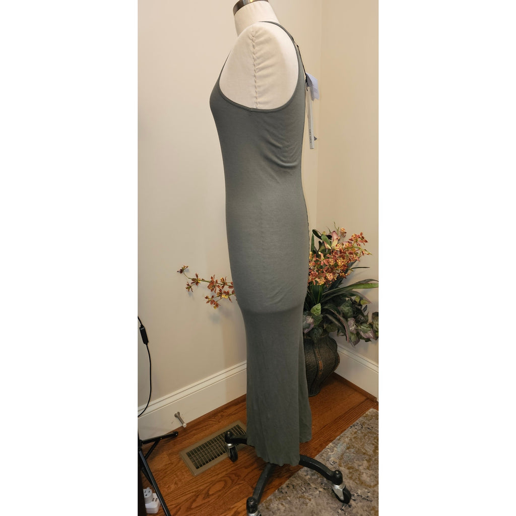 Rick Owens DRKSHDW Brown Ribbed Tank Slip Dress IT 44 US 10 Jade (6/8) Rick Owens