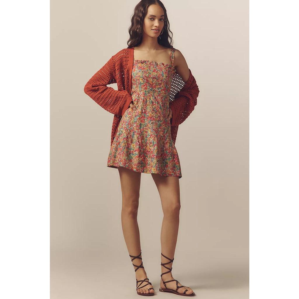 New Anthropologie Love The Label Cally Sleeveless Ruffle-Trim Mini Dress $375 M