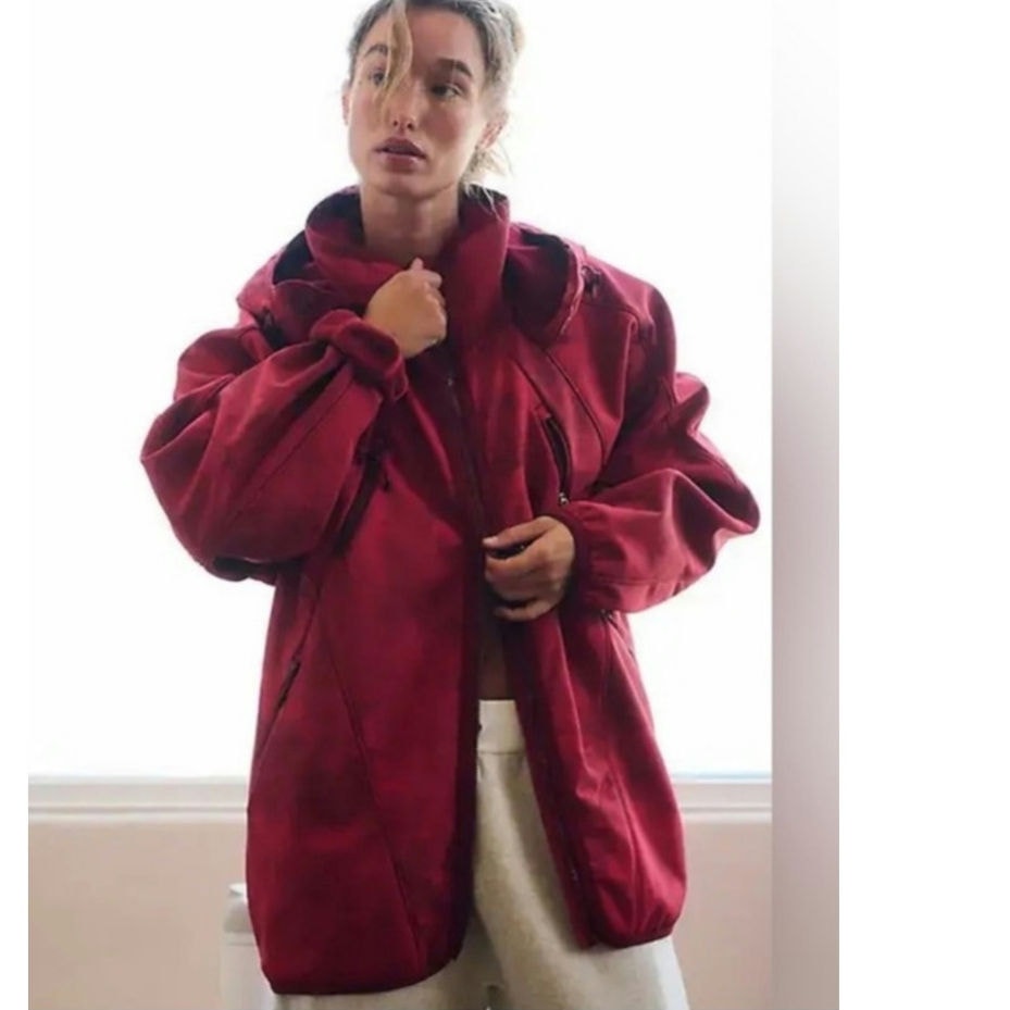 Free People FP MOVEMENT Canyon Crushin' Jacket X-SMALL Cranberry Red Free People