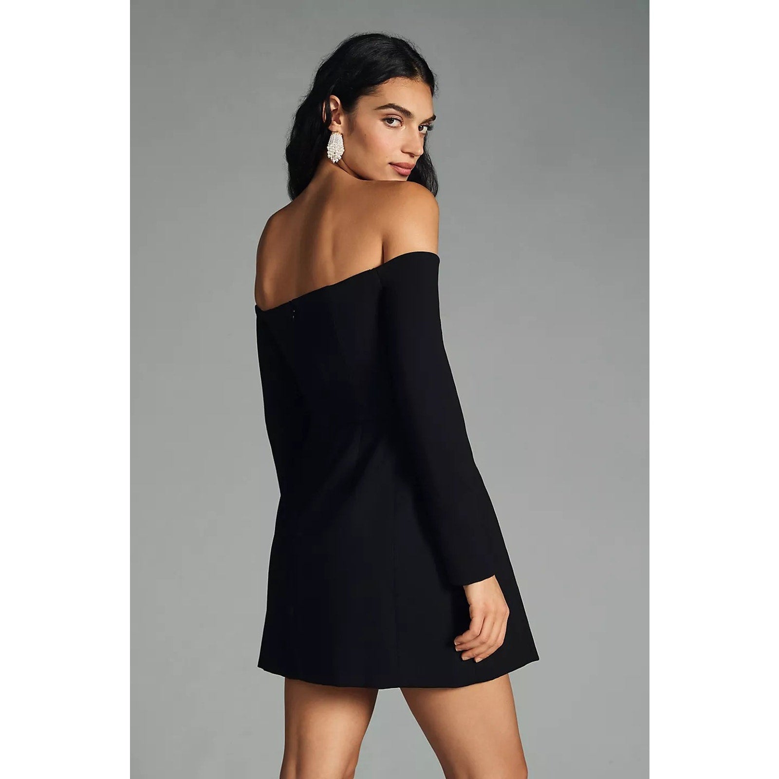 New Anthropologie Hutch Structured Off-The-Shoulder Dress LBD SIZE 6 Black