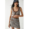 New FREE PEOPLE Chalet Mini Sweater Skirt Set $228 MEDIUM Brown