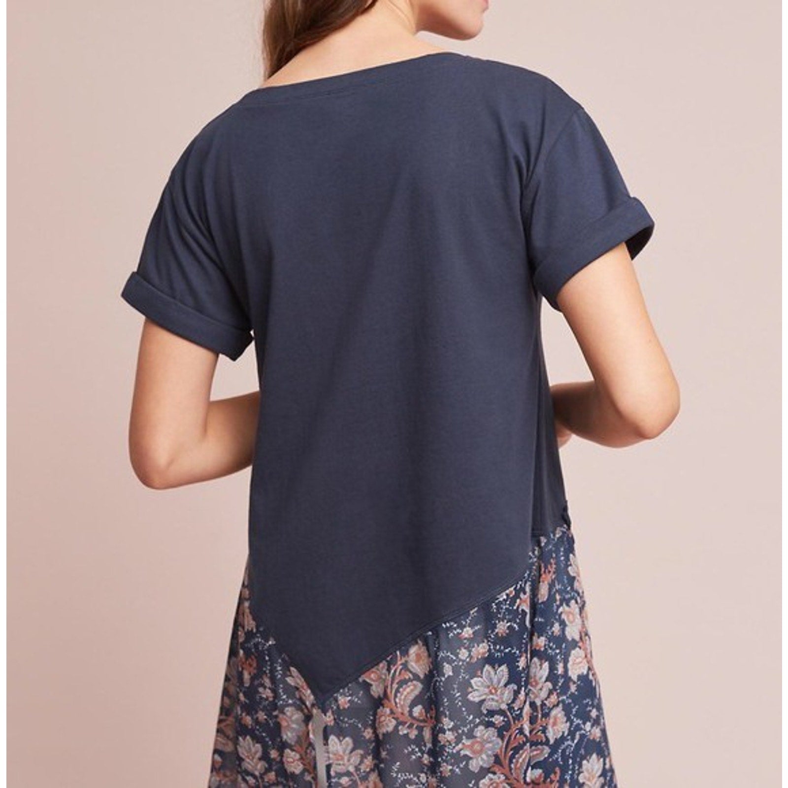 Anthropologie KRIS LACE TUNIC TOP by AKEMI + KIN White Floral Applique XS