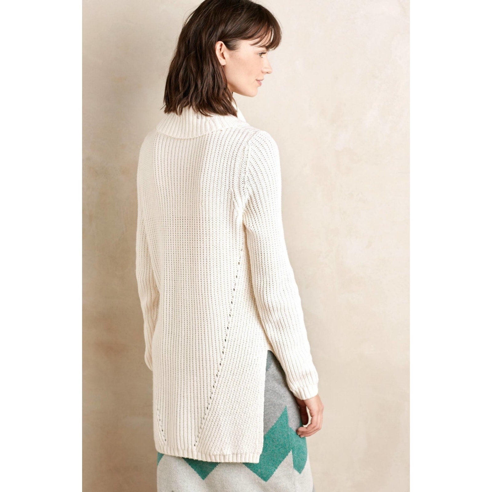NEW Anthropologie $118 Moth Women's White High-low Turtleneck Size Small