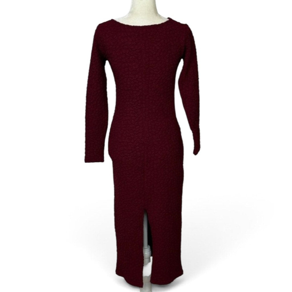 ASTR The Label Textured Knot-Front Off-The-Shoulder Long-Sleeve Midi Dress Anthropologie