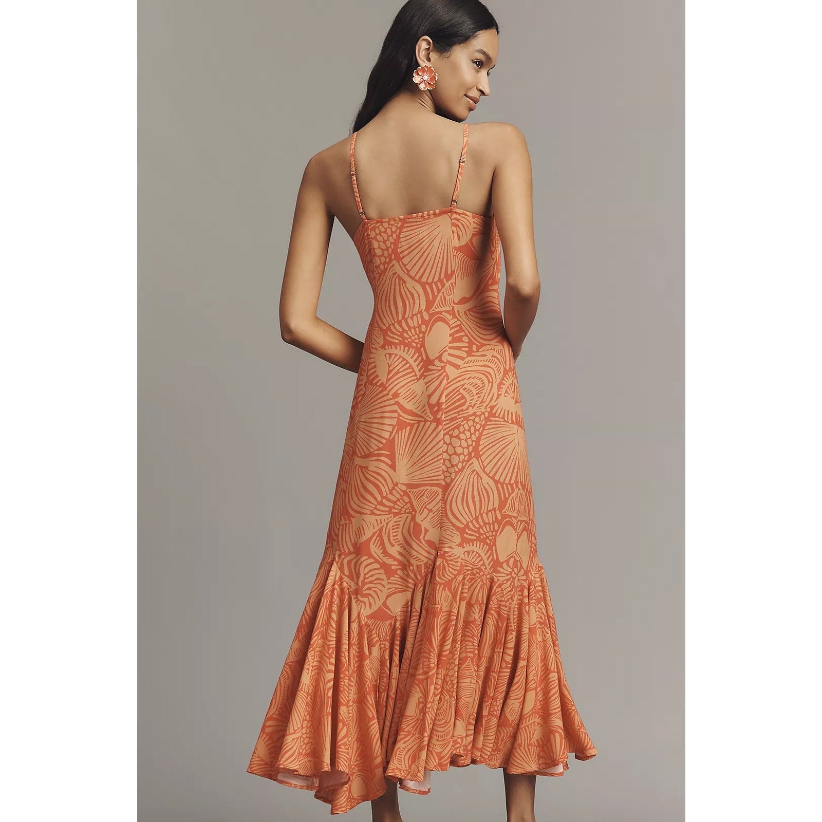 Anthropologie Conditions Apply Ellianna Ruffled Slip Maxi Dress X-LARGE Anthropologie