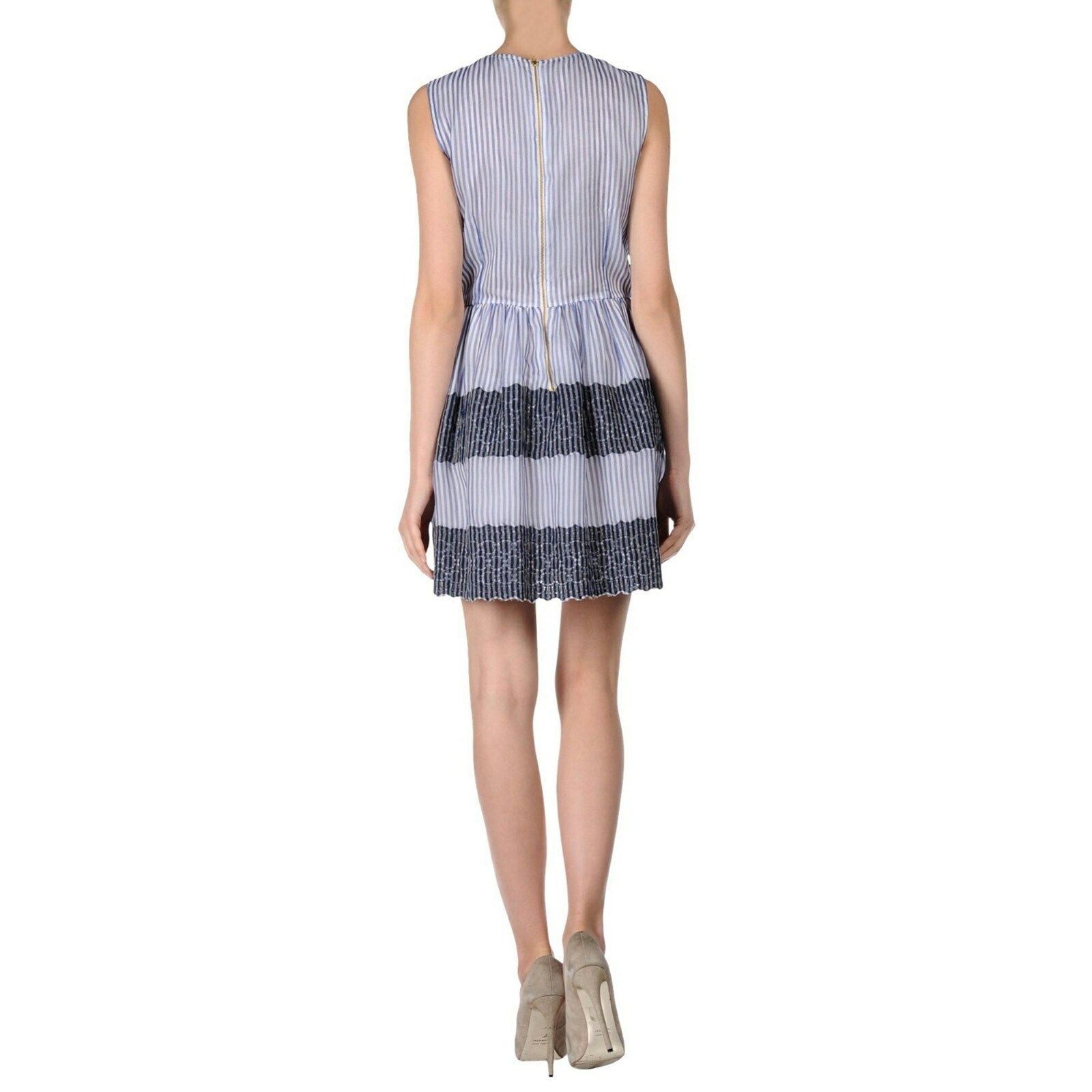 NEW Manoush Women's Blue Short Mini Dress Size US 2 FR 34 UK 6 Blue Striped