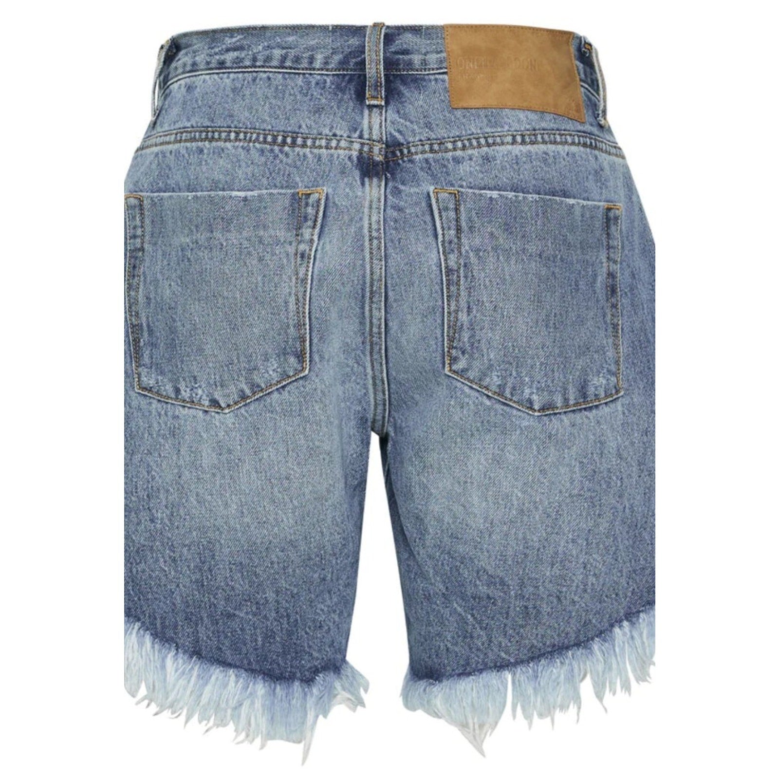 New Free People One Teaspoon $120 Hollywood Frankies Long Length Denim Shorts 24