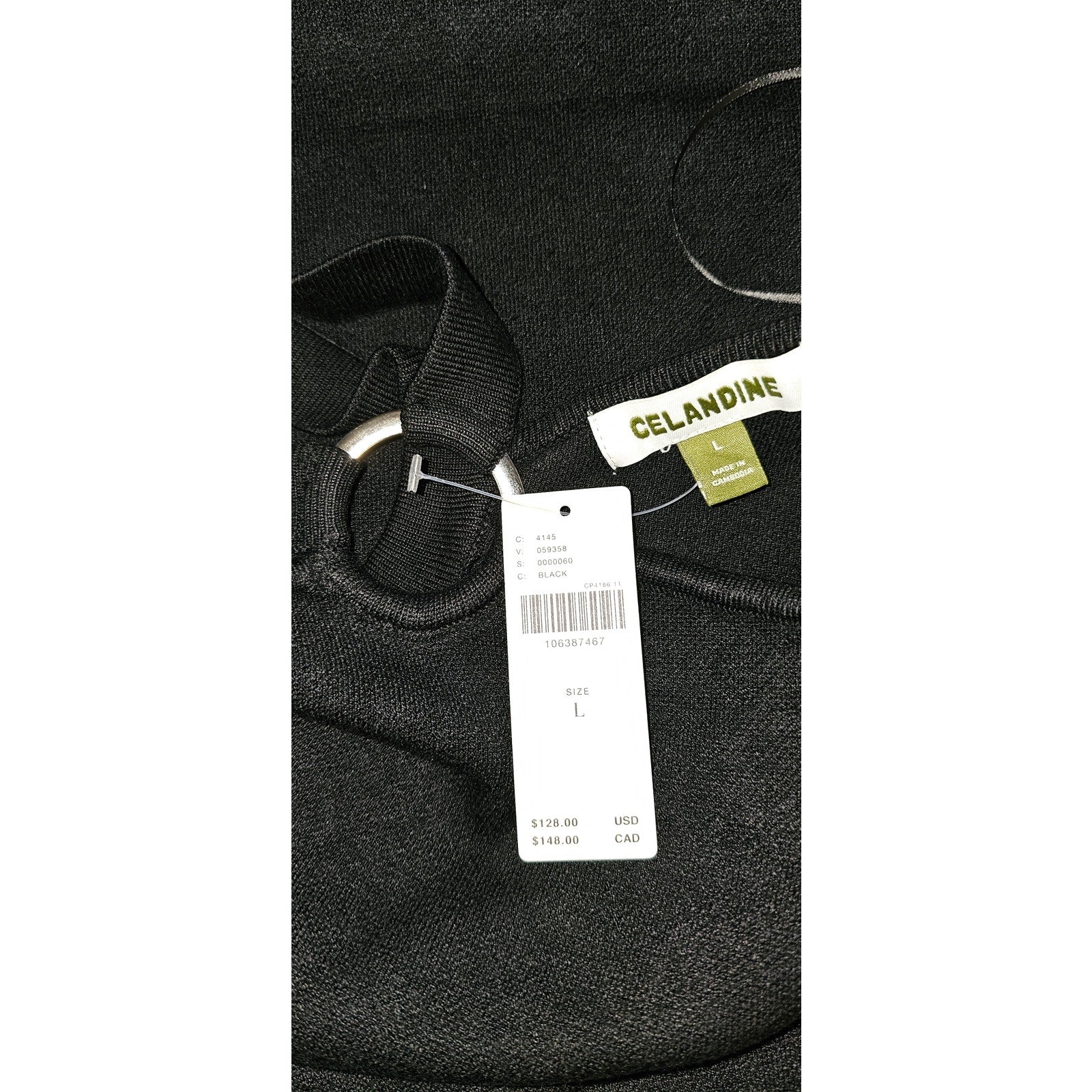 Anthropologie Celandine Mod Mini Sweater Dress LARGE Black CUTOUT Anthropologie