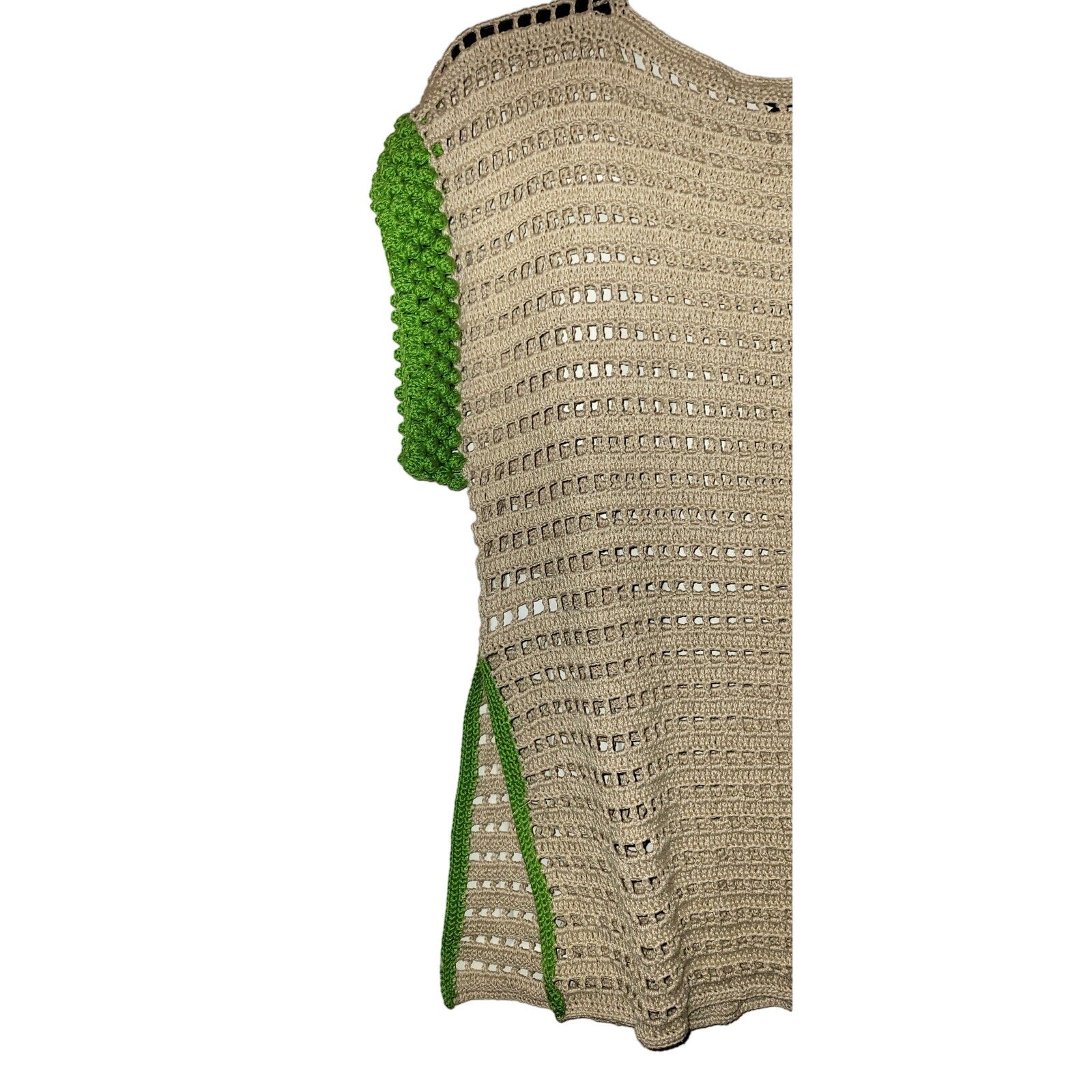 New Catarina Mina Crochet Top ONESIZE Beige Green Handmade Crochet