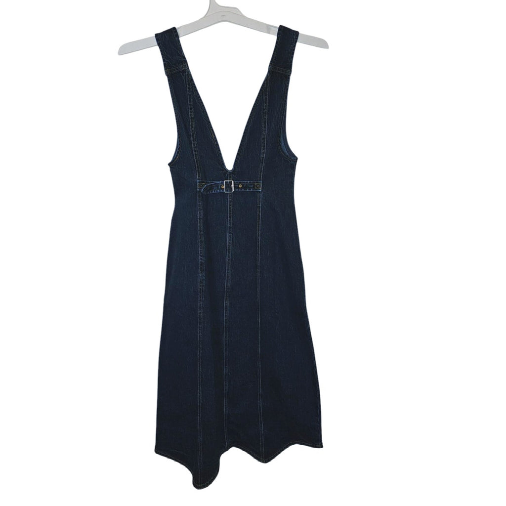 Nwt Anthropologie Pilcro Vest Mini Dress $180 SIZE 0 Dark Denim Button Front