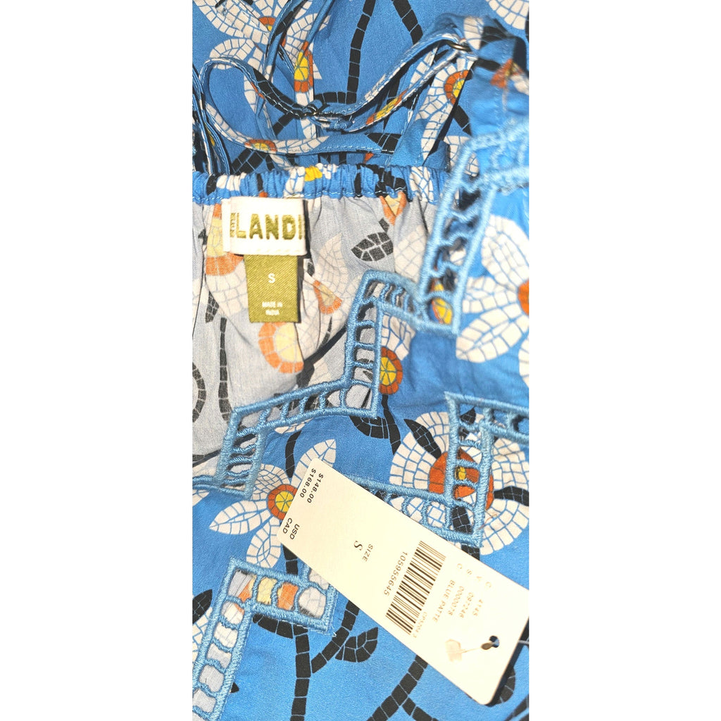 Anthropologie Celandine Mosaic Tiles Mini Dress SMALL Blue COVERUP Anthropologie