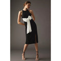 New Anthropologie Maeve Bow-Front Dress $170 X-SMALL  B&W Special Occasion LBD