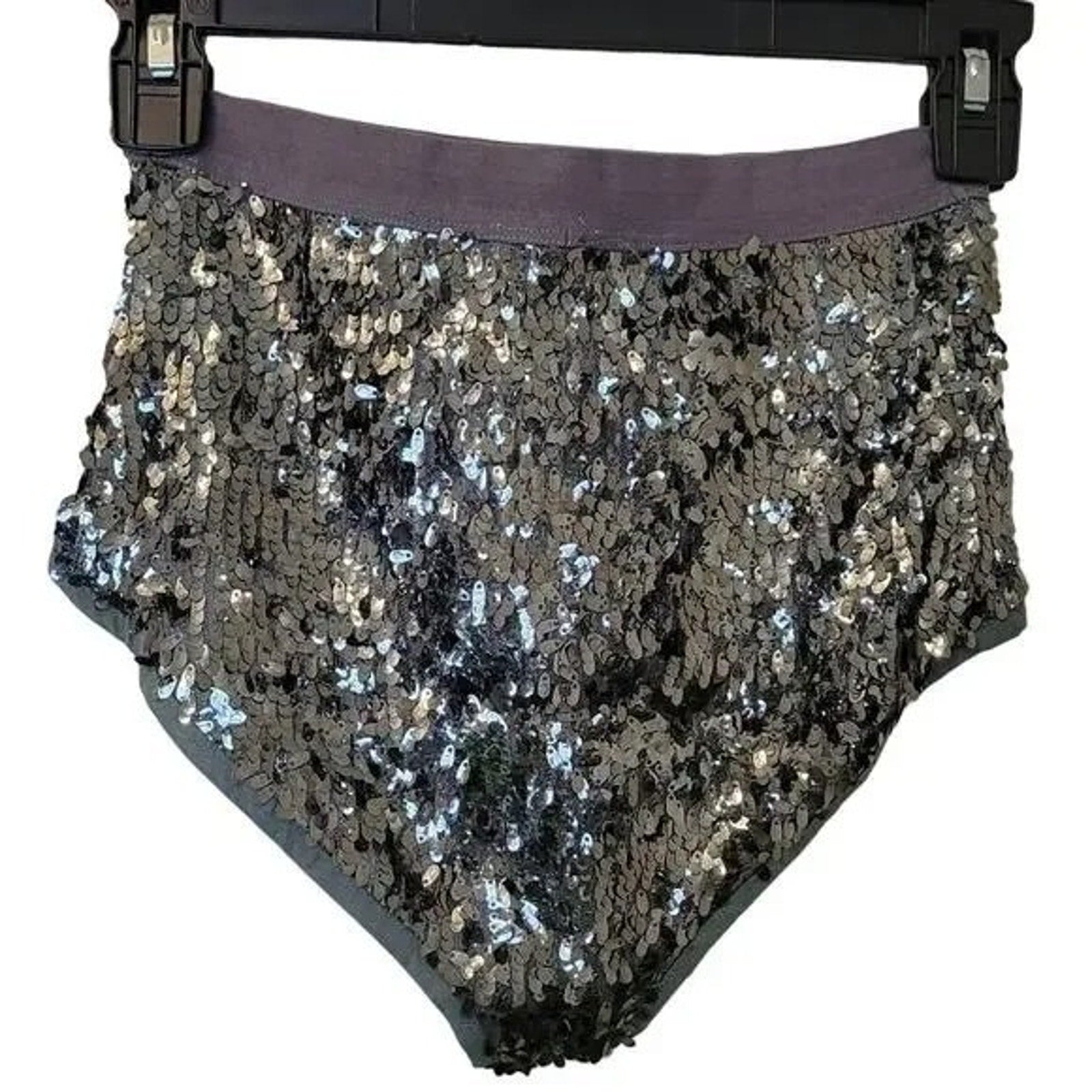 New Free People LET IT SHINE BRALETTE $48 + PANTY $38 SEQUINED X-SMALL Gray