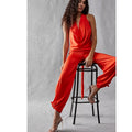 New FREE PEOPLE Puna Pondy Pants Set by Nouvelle Silk95Five $620 XS Red