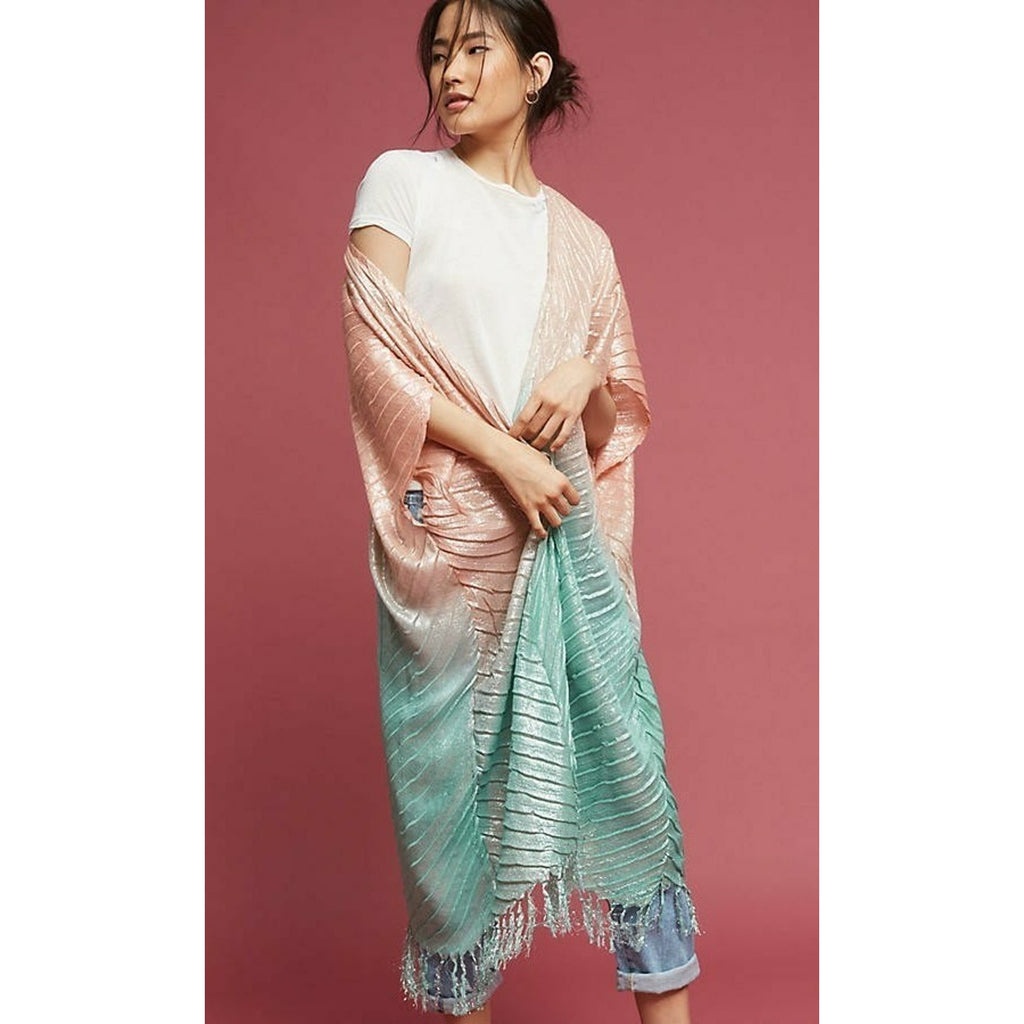 New Anthropologie Ombre Sheen Kimono Sz One Size NIP