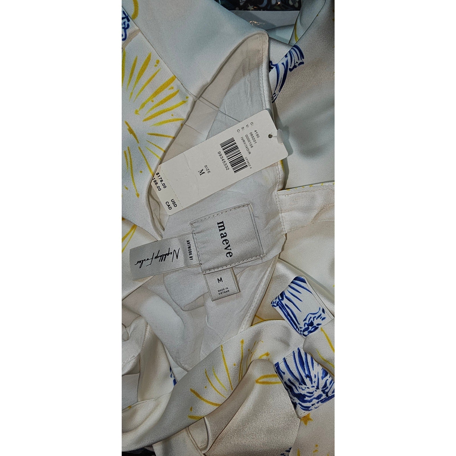 Anthropologie Maeve Sleeveless Square-Neck Shift Mini Dress $178 Medium Ivory