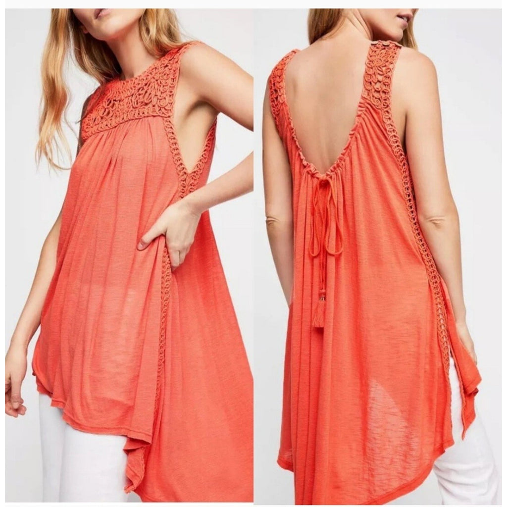 New Free People $128 Perfect Day Maxi Top Size Small Semi-Sheer Tunic Cover-up