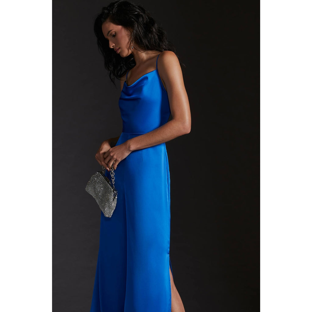 New Anthropologie Hutch Cowl Neck Jumpsuit $188 SIZE 4 Sapphire Special Occasion
