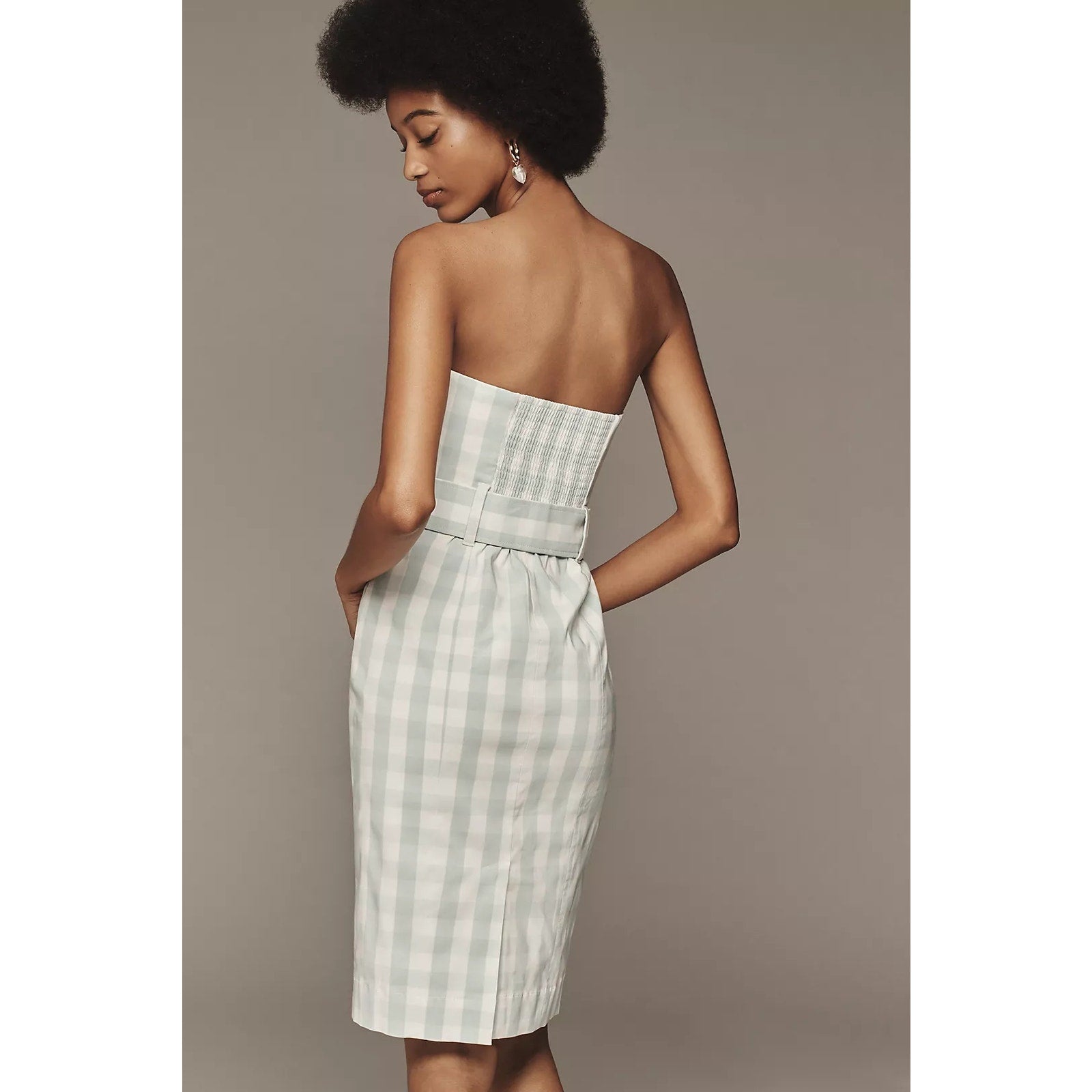 Anthropologie Maeve Strapless Sweetheart Fitted Midi Dress X-LARGE Mint Anthropologie