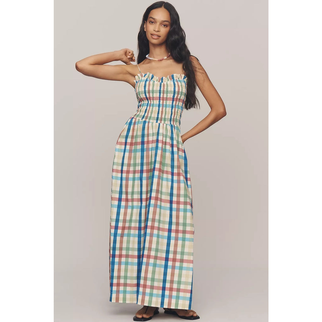 ANTHROPOLOGIE S/W/F Sleeveless Sweetheart A-Line Maxi Dress Large Anthropologie
