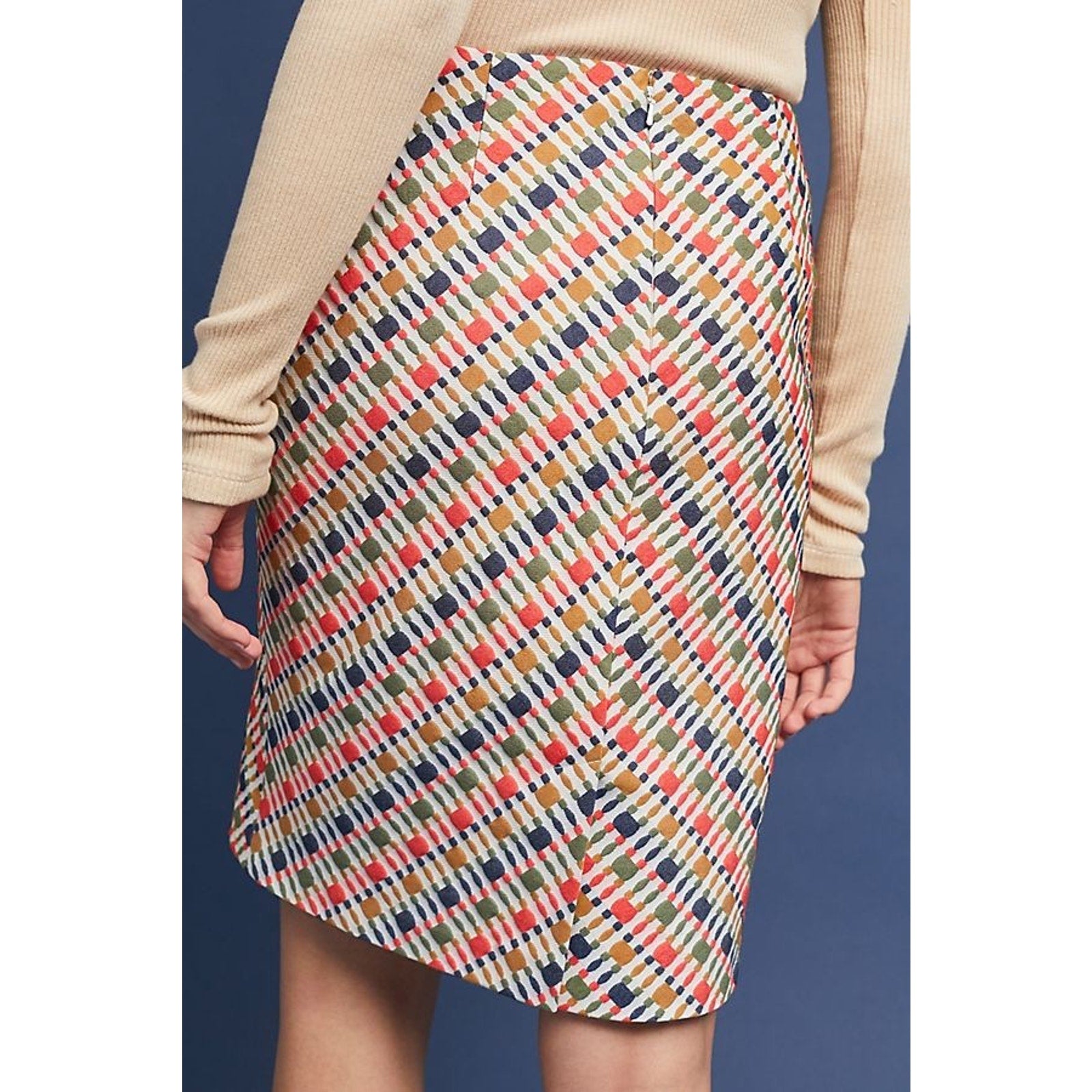NEW Anthropologie Laura Striped-Jacquard Pencil Skirt By hutch Size 6