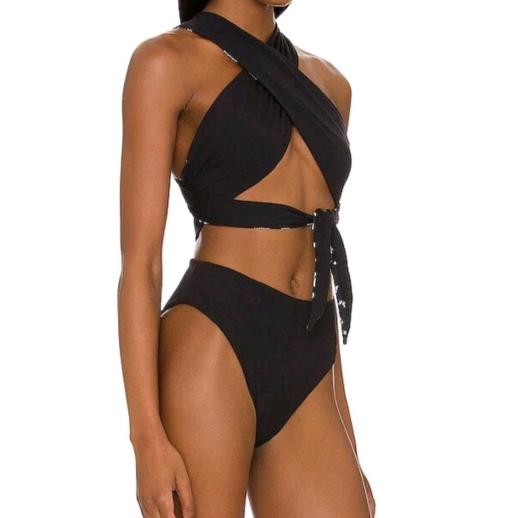 Maaji Radiant Reversible Tulip One Piece Swimsuit SMALL Black Butterfly Maaji