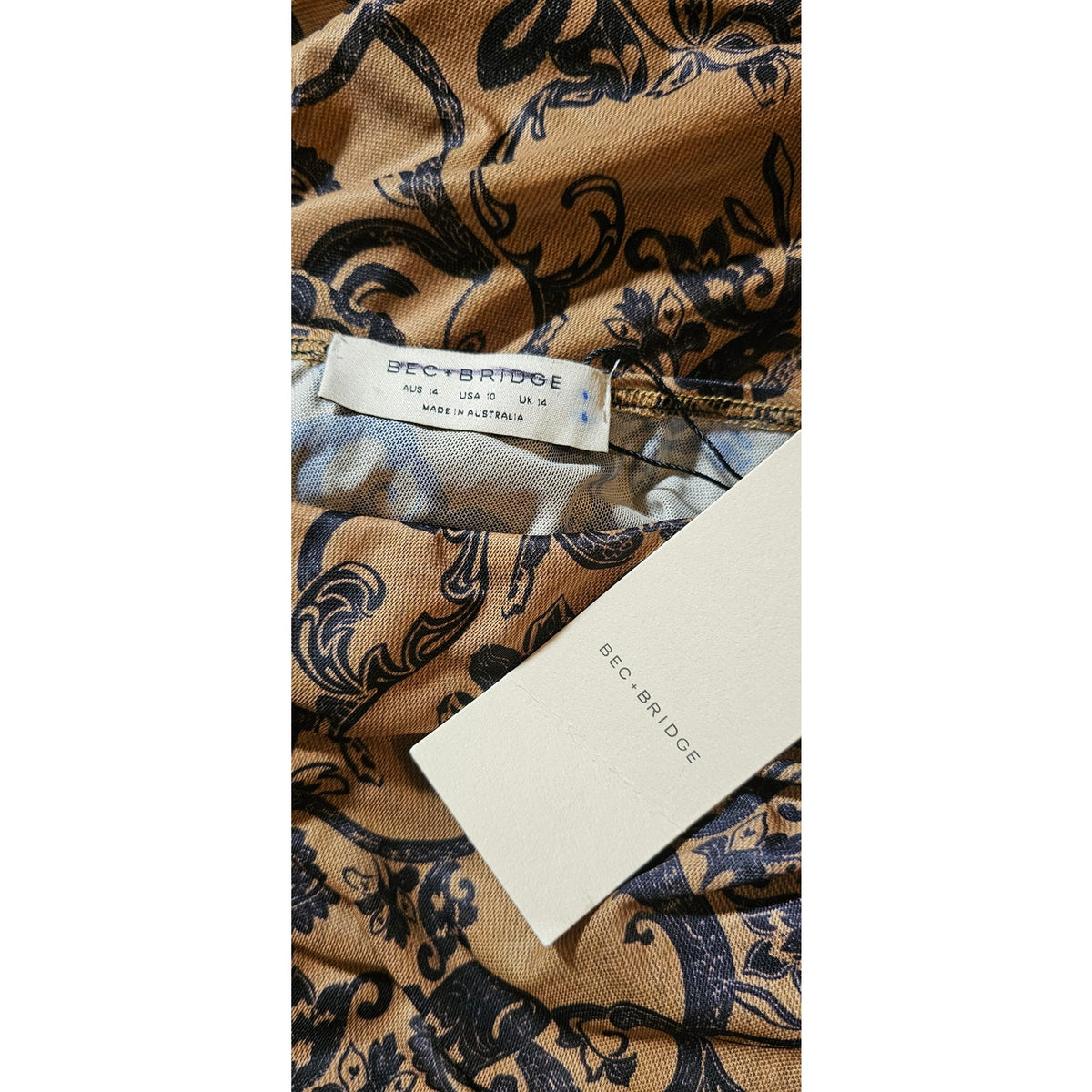 Anthropologie BEC+BRIDGE Western Sun Long-Sleeve Dress US SIZE 10 Brown Anthropologie