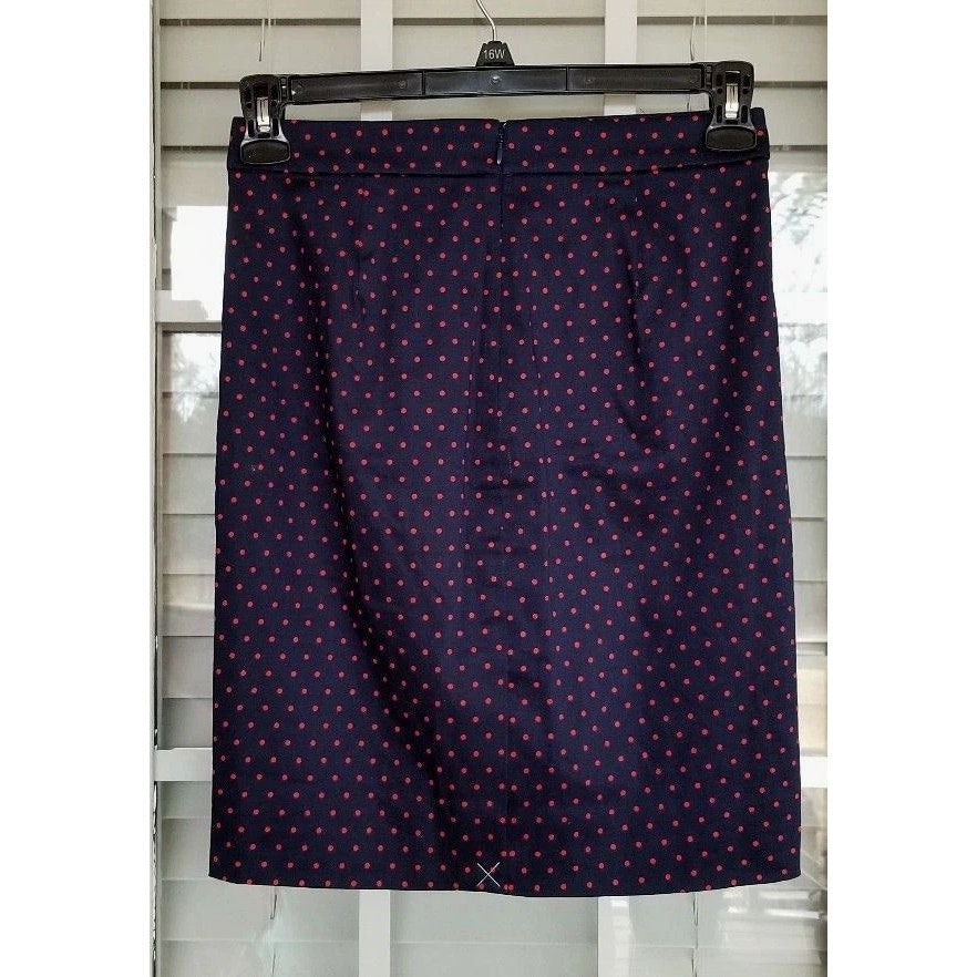 Crew Printed Pencil Skirt in Sateen Polka Dot Career