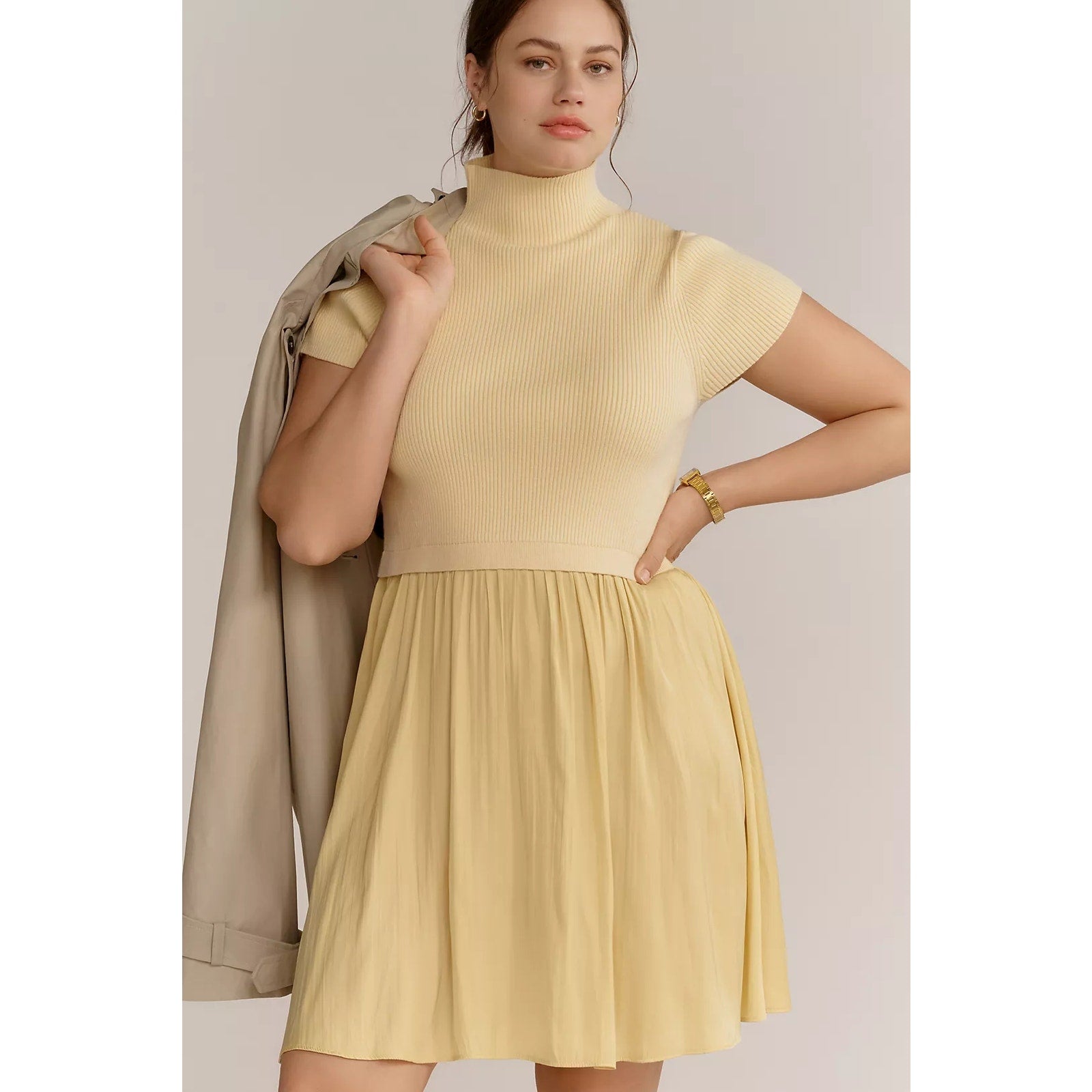 Anthropologie The Thea Twofer Sweater Dress: Short-Sleeve Mini $148 PLUS 1X