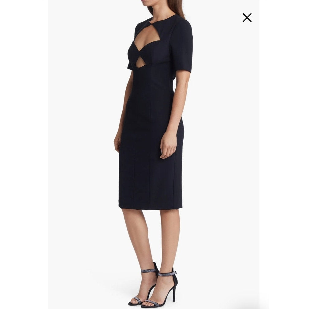 New Anthropologie Black Halo Sweetheart Cutout Dress $390 SIZE 12 Black