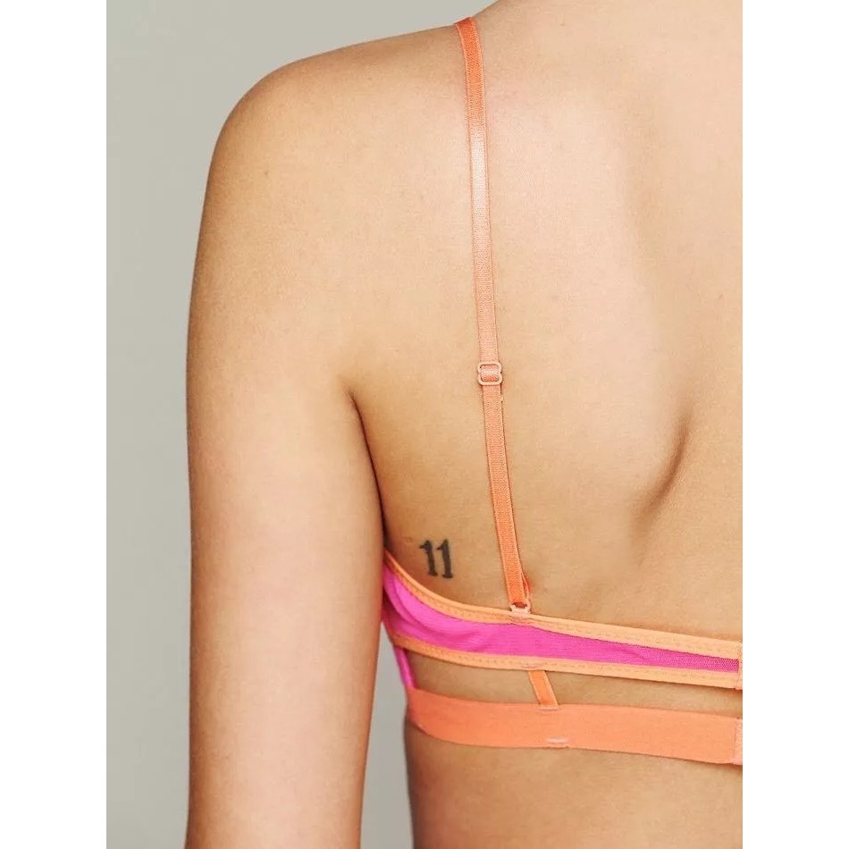 New Free People Double Wing Mesh Demi Underwire Bra 32C Adjustable Straps