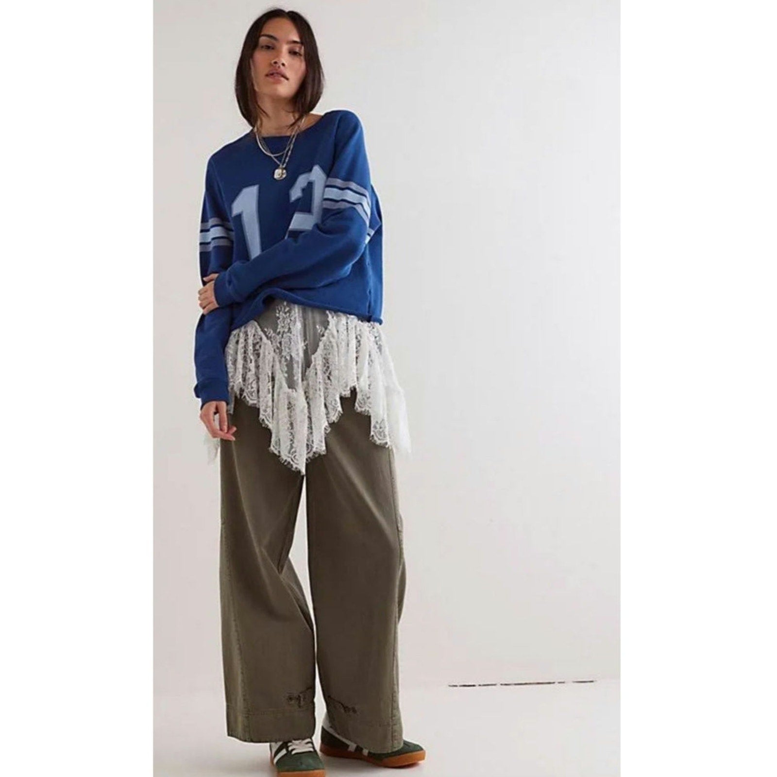 New FREE PEOPLE We The Free Sloane Belted Pants $148 X-LARGE Western Inspired