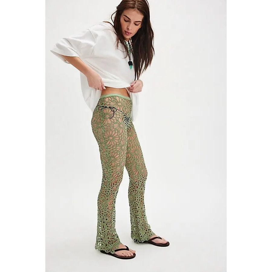 New Free People Lace Boot Pants by Norma Kamali